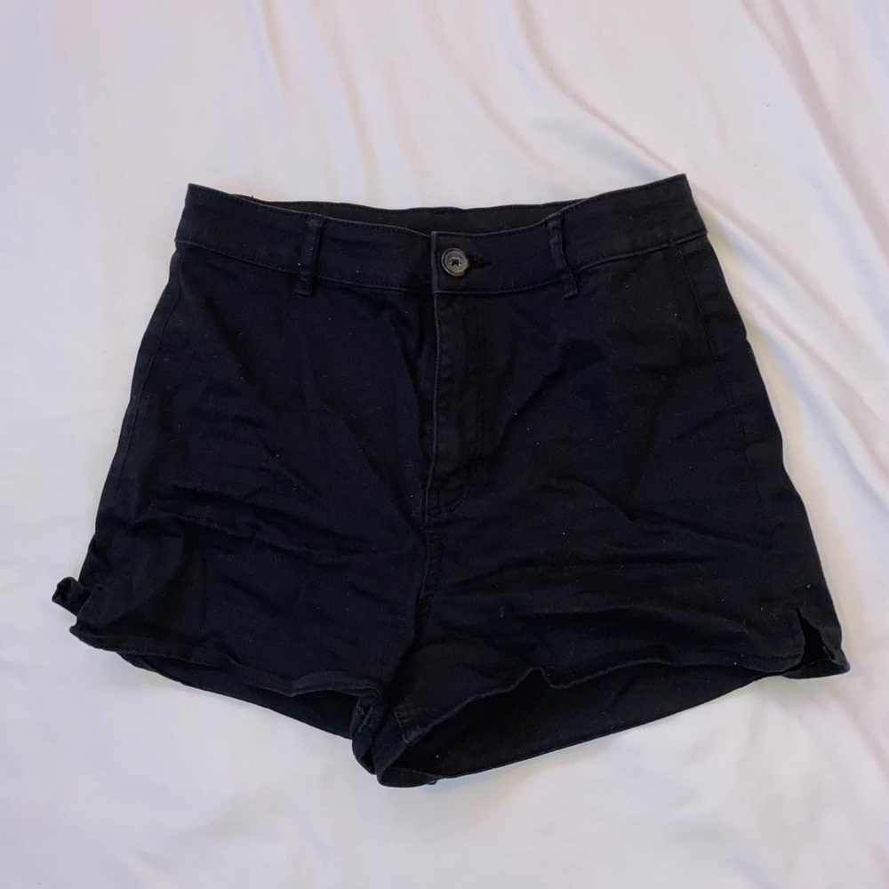 H&M black high waisted jean shorts